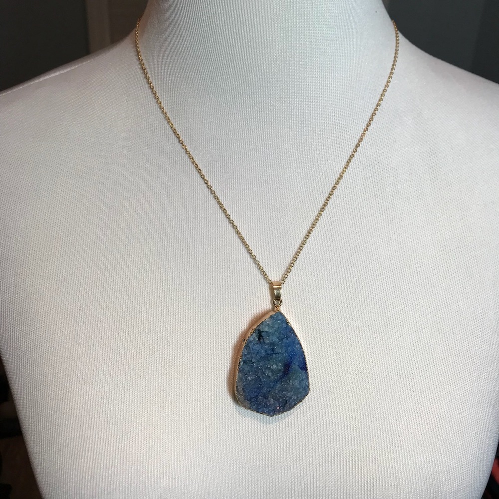Blue Crystal Pendant! NWT